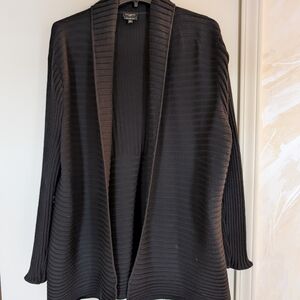 Talbots 2XL Merino Wool Open Cardigan Sweater Black